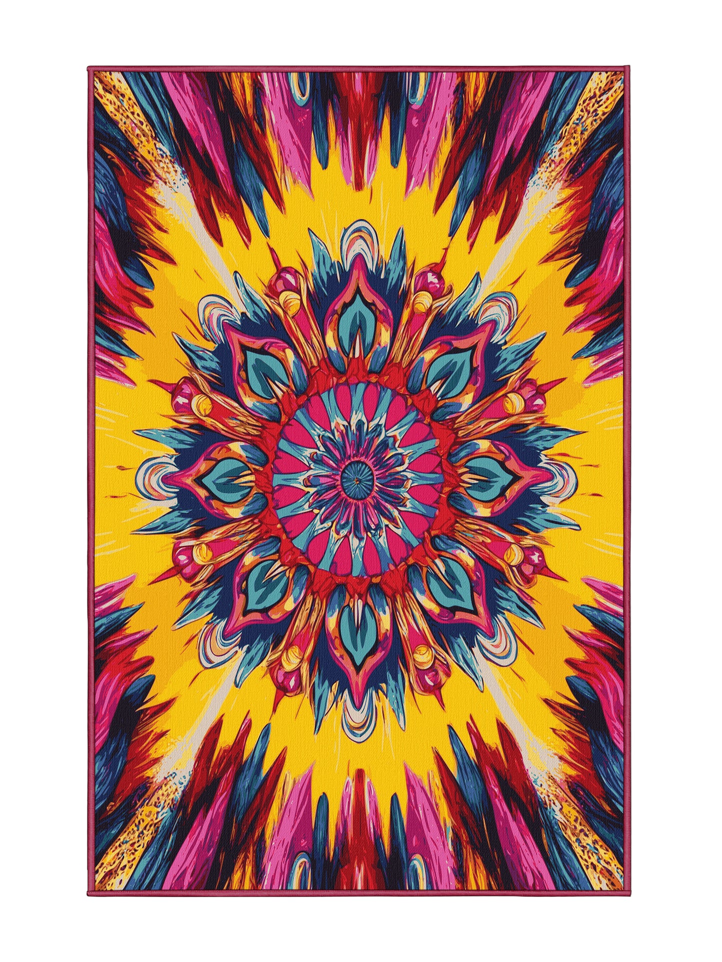 Psychedelia Peaks Color Cascade - Premium Tulip Pink Modern Area Rug | Plush & Washable Options | Rugolution Home Decor