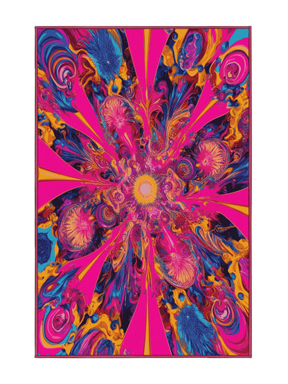 Psychedelia Peaks Hypno Pulse - Premium Rogue Pink Modern Area Rug | Plush & Washable Options | Rugolution Home Decor