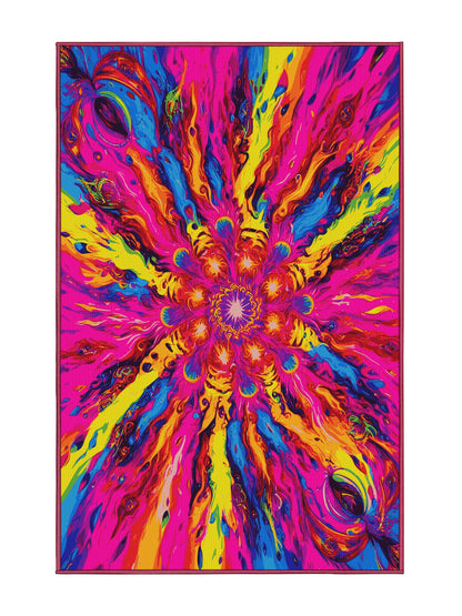 Psychedelia Peaks Trance Blaze - Premium Pink Violet Modern Area Rug | Plush & Washable Options | Rugolution Home Decor