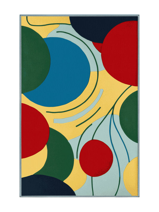 Retro Ruckus Perky Ruckus - Premium Greenish Blue Modern Area Rug | Plush & Washable Options | Rugolution Home Decor