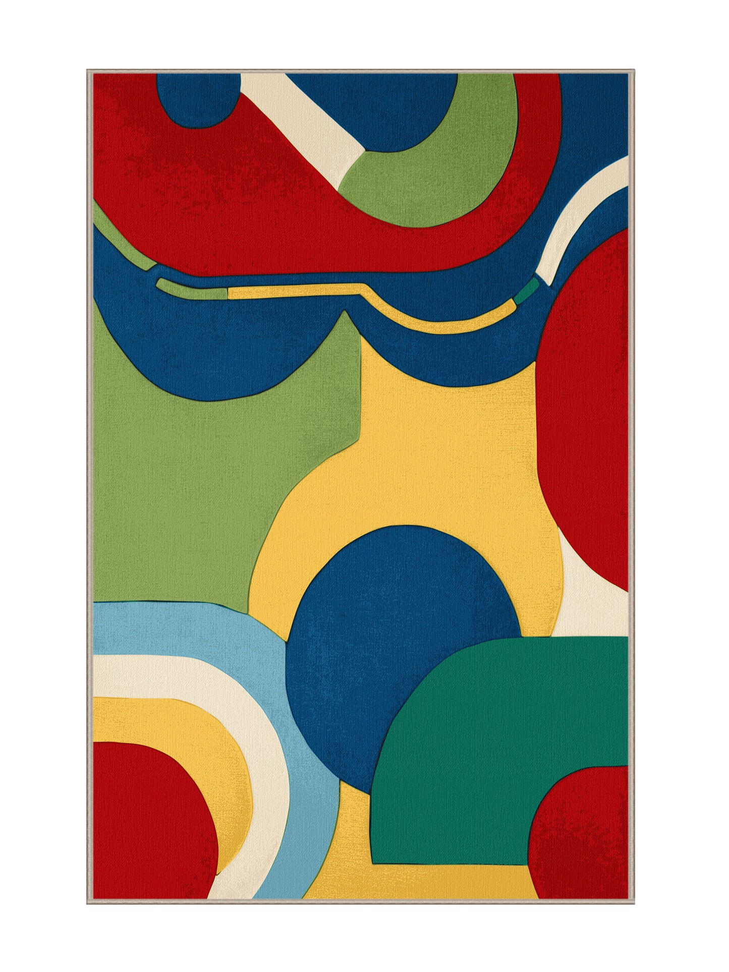 Retro Ruckus Lively Hop - Premium DarkKhaki (W3C) Modern Area Rug | Plush & Washable Options | Rugolution Home Decor