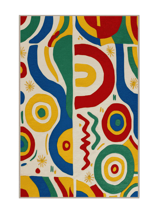 Retro Ruckus Funky Trail - Premium BurlyWood (W3C) Modern Area Rug | Plush & Washable Options | Rugolution Home Decor