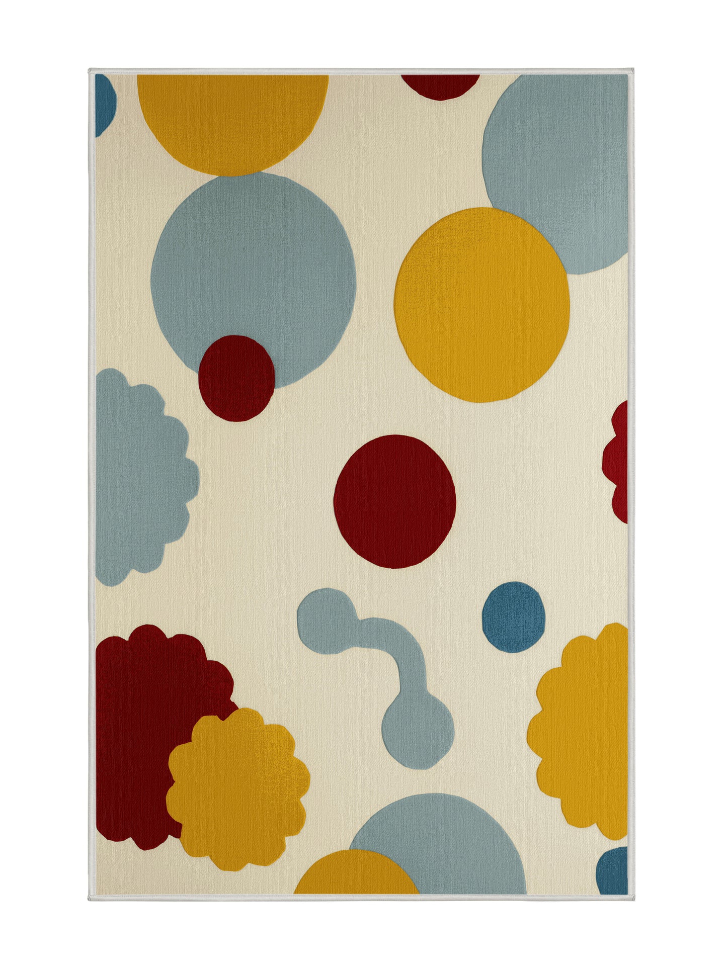 Retro Ruckus Funky Jiggle - Premium Dirty White Modern Area Rug | Plush & Washable Options | Rugolution Home Decor