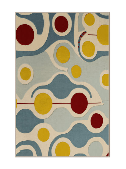 Retro Ruckus Jubilant Wink - Premium Sand Modern Area Rug | Plush & Washable Options | Rugolution Home Decor