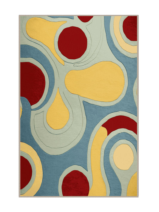 Retro Ruckus Snappy Groove - Premium Sand Modern Area Rug | Plush & Washable Options | Rugolution Home Decor