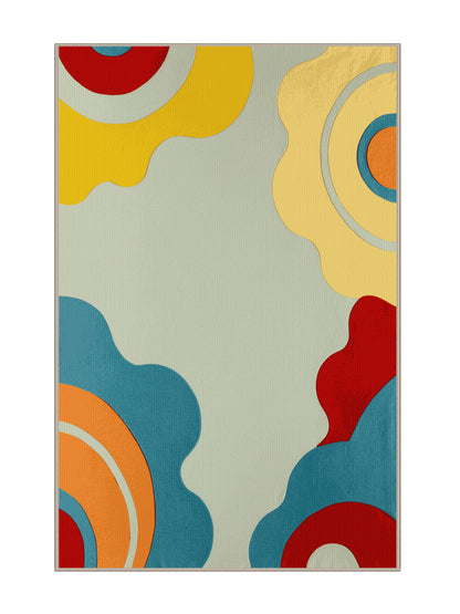 Retro Ruckus Zesty Wave - Premium Sand Modern Area Rug | Plush & Washable Options | Rugolution Home Decor