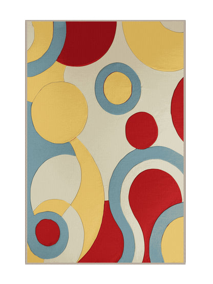 Retro Ruckus Jolly Jiggle - Premium Light French Beige Modern Area Rug | Plush & Washable Options | Rugolution Home Decor