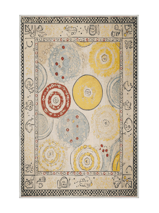 Retro Ruckus Vivid Flicker - Premium Golden Silk Modern Area Rug | Plush & Washable Options | Rugolution Home Decor