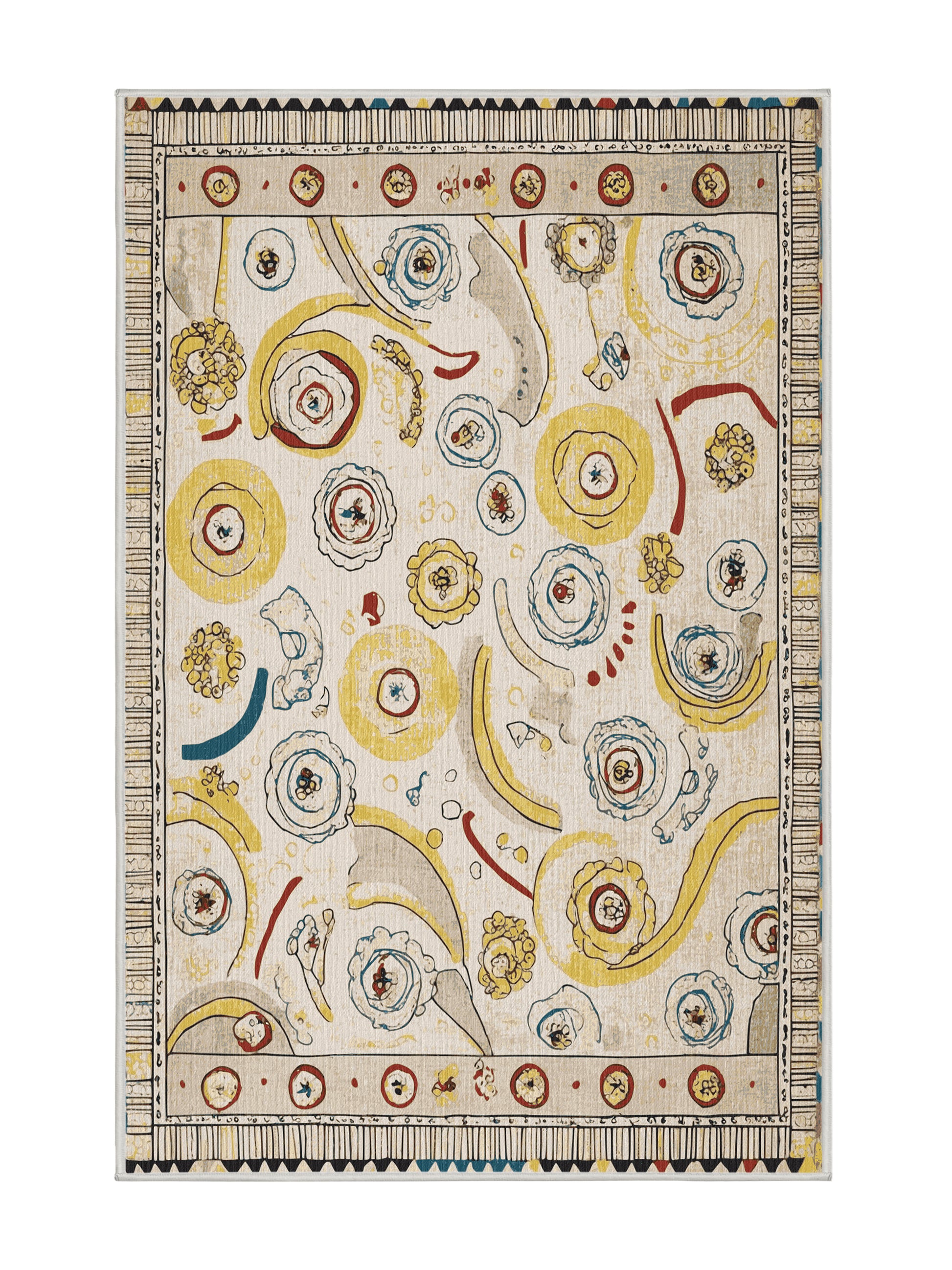 Retro Ruckus Perky Blast - Premium Golden Silk Modern Area Rug | Plush & Washable Options | Rugolution Home Decor