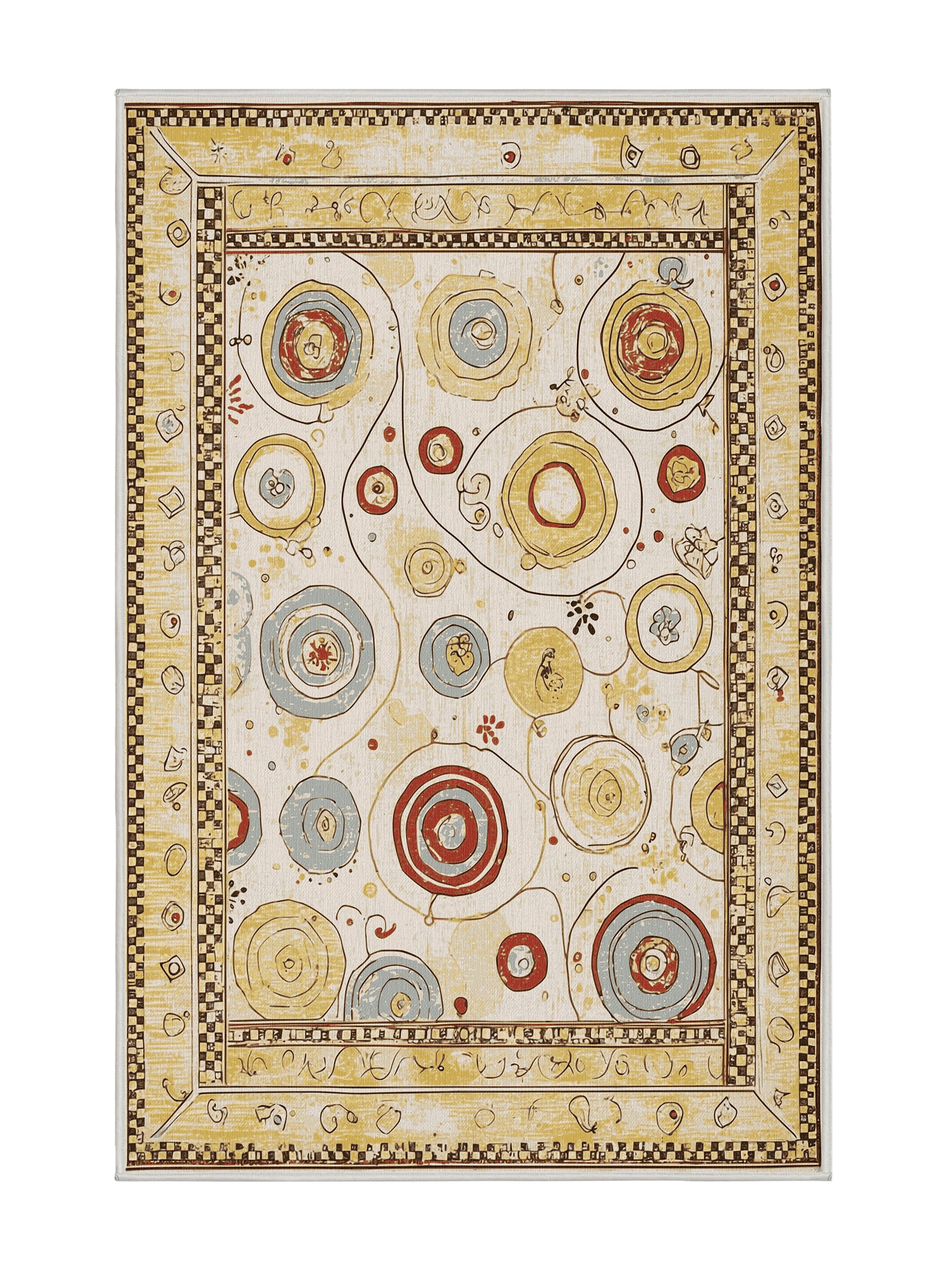 Retro Ruckus Jazzy Beam - Premium Champagne Modern Area Rug | Plush & Washable Options | Rugolution Home Decor