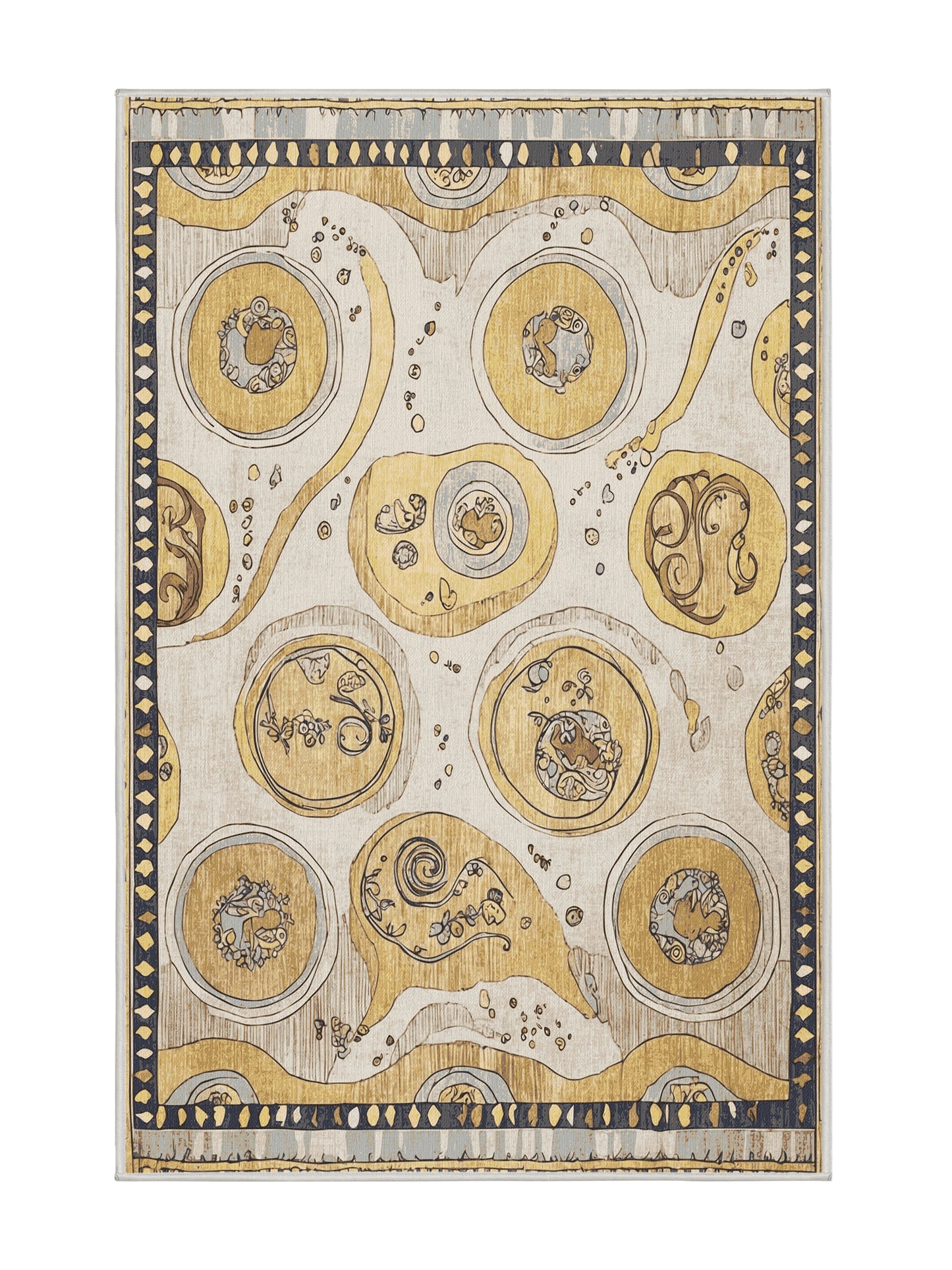 Retro Ruckus Peppy Pop - Premium Golden Silk Modern Area Rug | Plush & Washable Options | Rugolution Home Decor