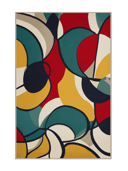 Retro Ruckus Zippy Pop - Premium BurlyWood (W3C) Modern Area Rug | Plush & Washable Options | Rugolution Home Decor