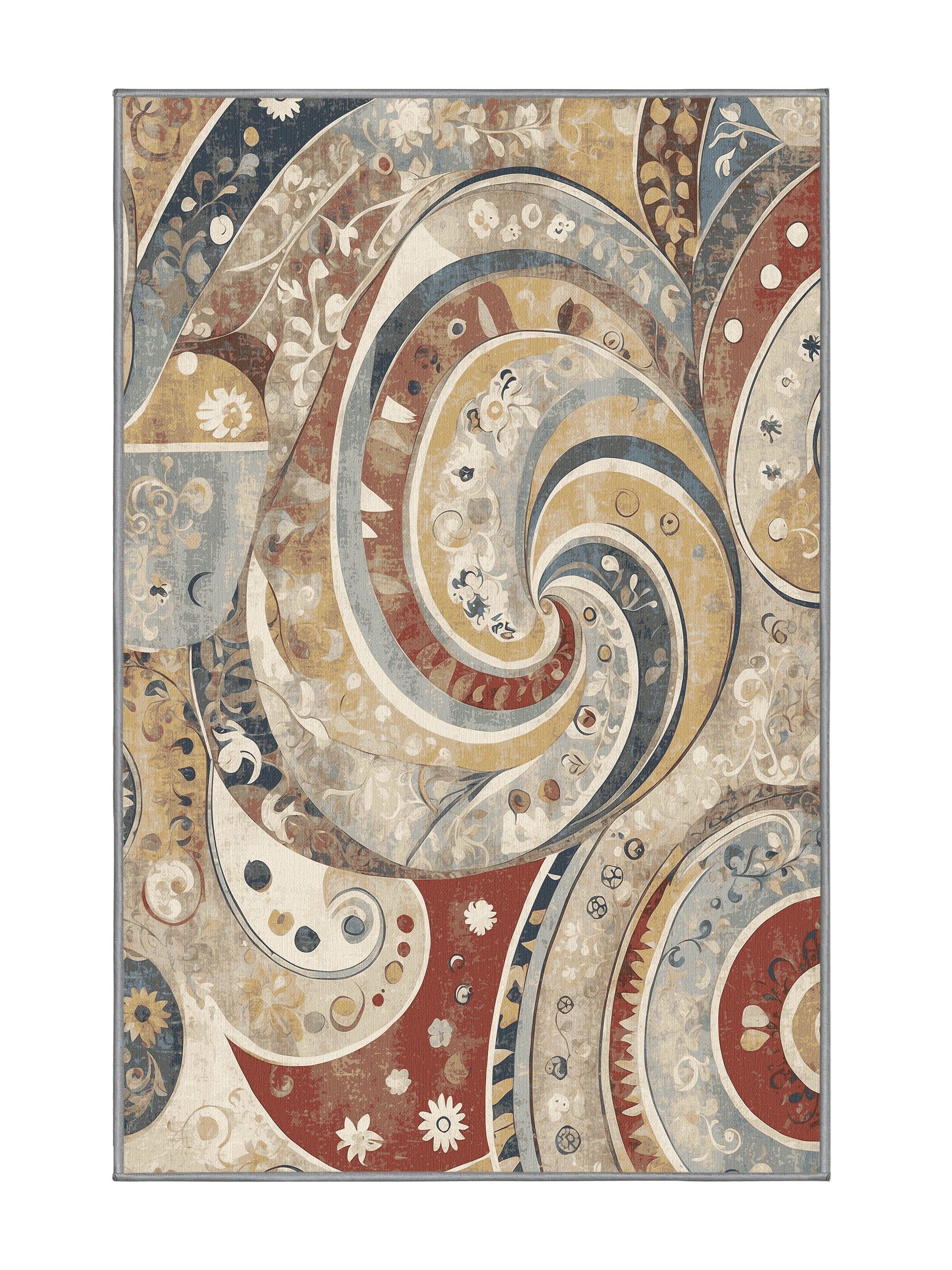 Retro Ruckus Vibrant Twist - Premium Army Brown Modern Area Rug | Plush & Washable Options | Rugolution Home Decor