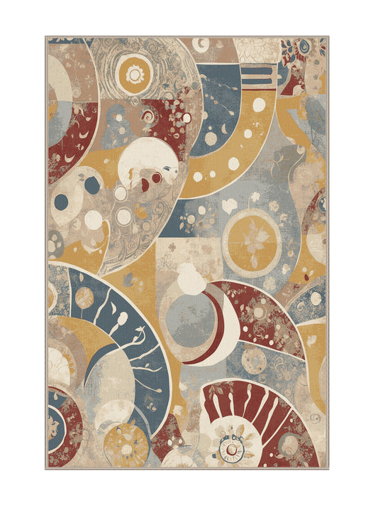 Retro Ruckus Zesty Ripple - Premium Tan (W3C) Modern Area Rug | Plush & Washable Options | Rugolution Home Decor