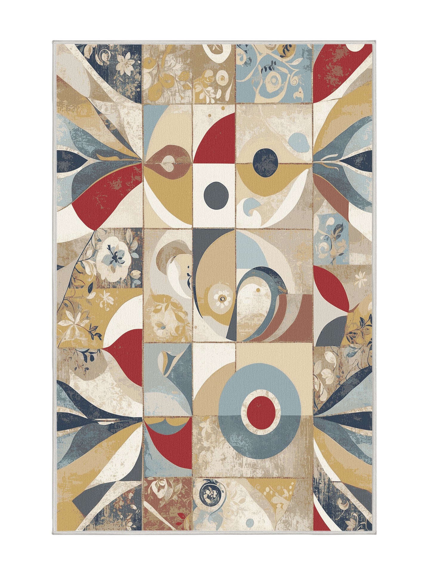 Retro Ruckus Funky Jingle - Premium Golden Silk Modern Area Rug | Plush & Washable Options | Rugolution Home Decor