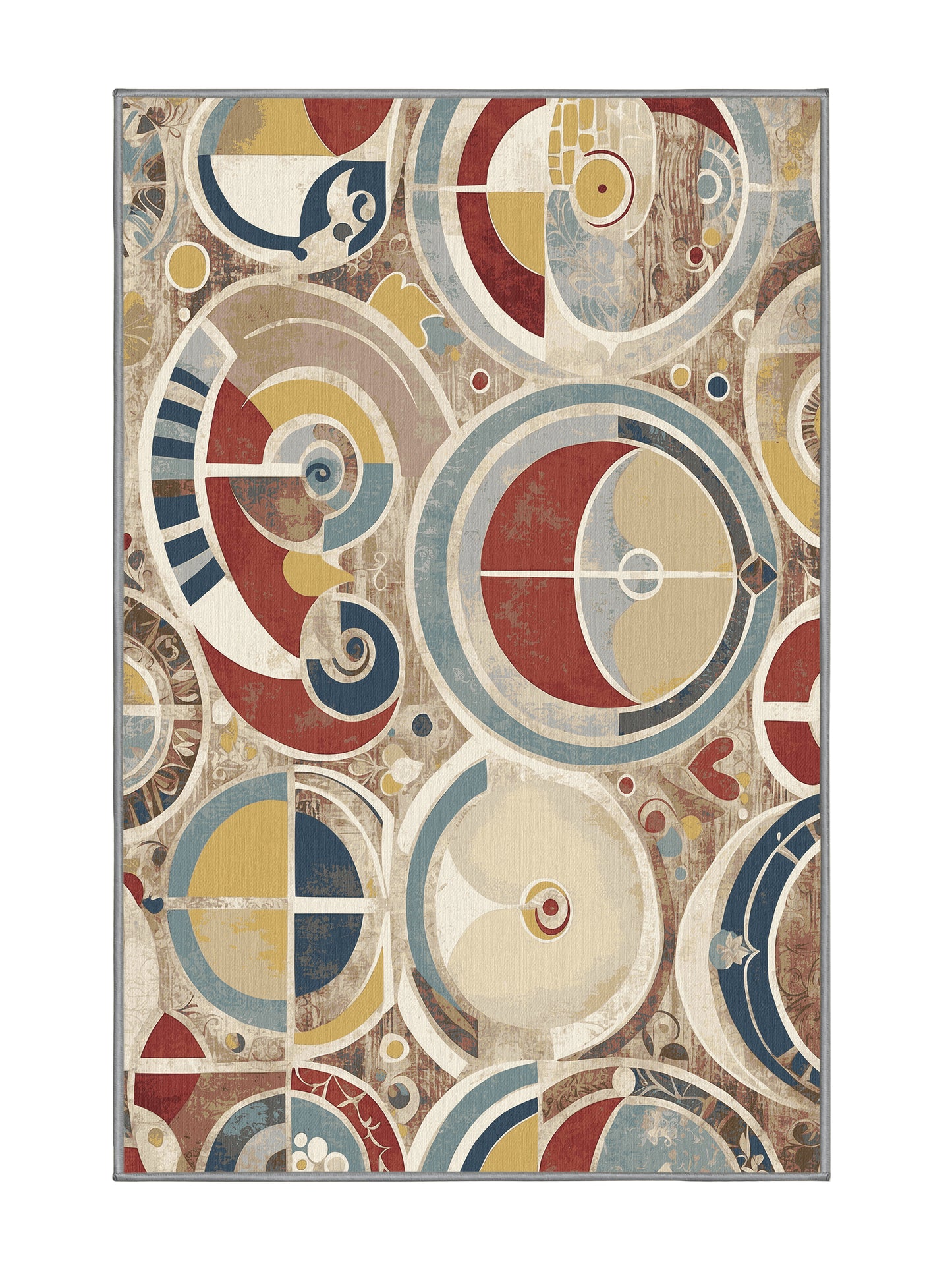 Retro Ruckus Lively Spin - Premium Army Brown Modern Area Rug | Plush & Washable Options | Rugolution Home Decor