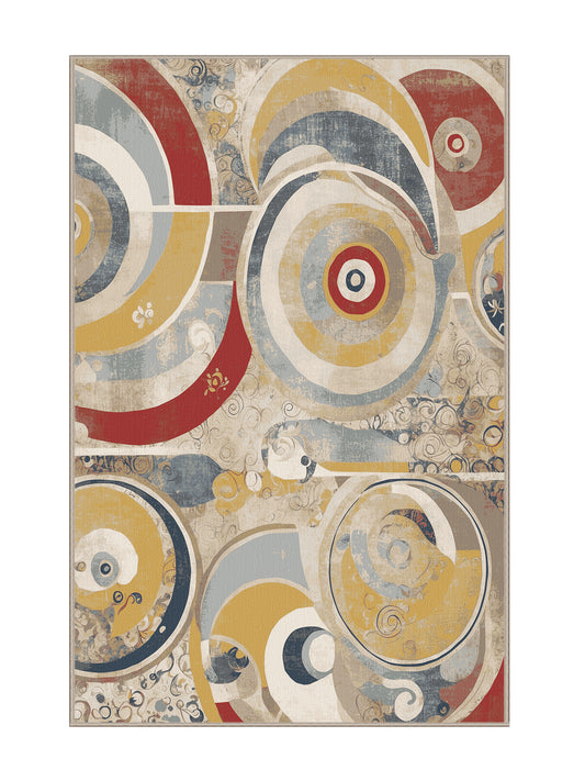 Retro Ruckus Flashy Wiggle - Premium Tan (W3C) Modern Area Rug | Plush & Washable Options | Rugolution Home Decor