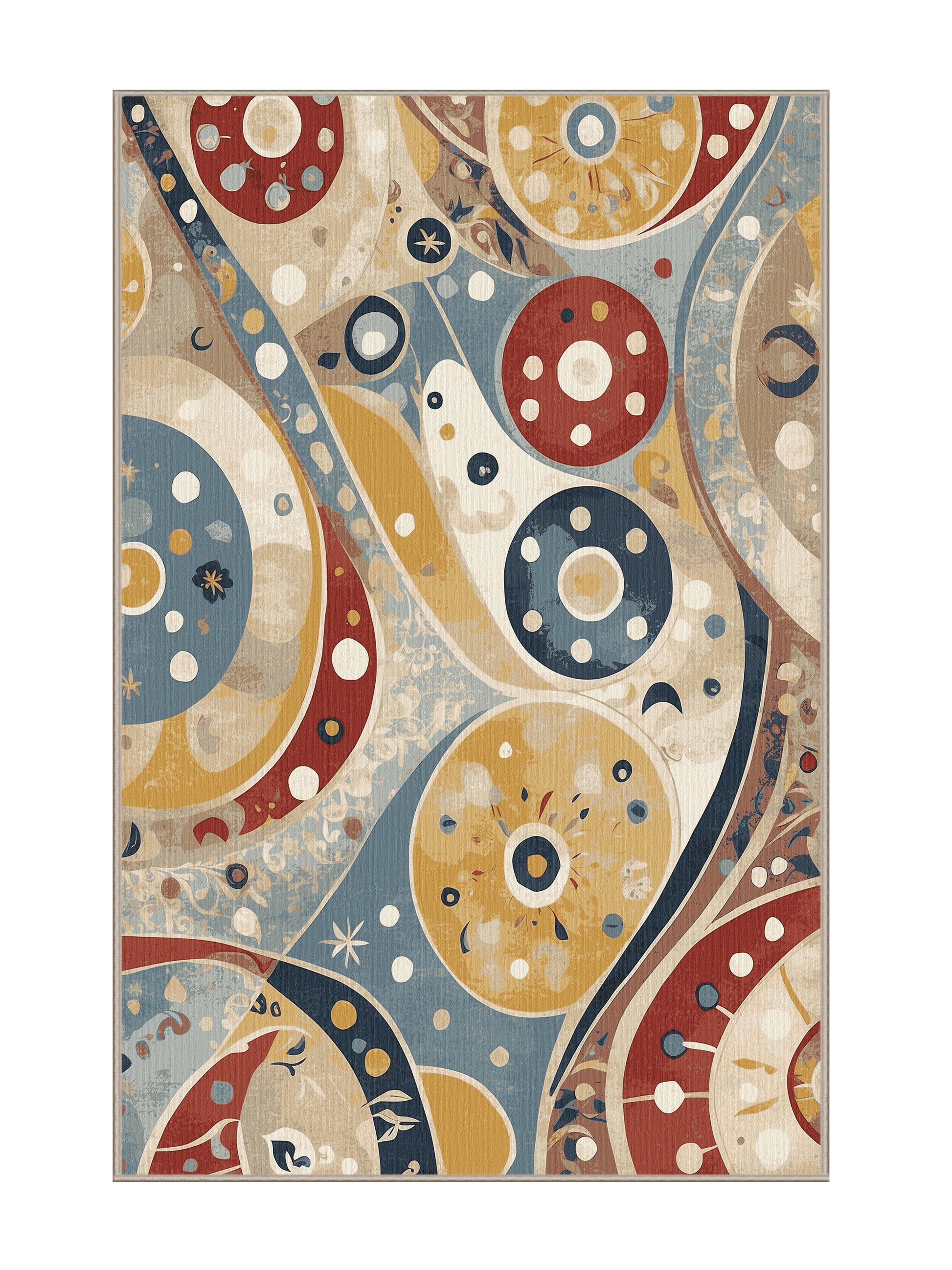 Retro Ruckus Dynamic Line - Premium Tan (W3C) Modern Area Rug | Plush & Washable Options | Rugolution Home Decor