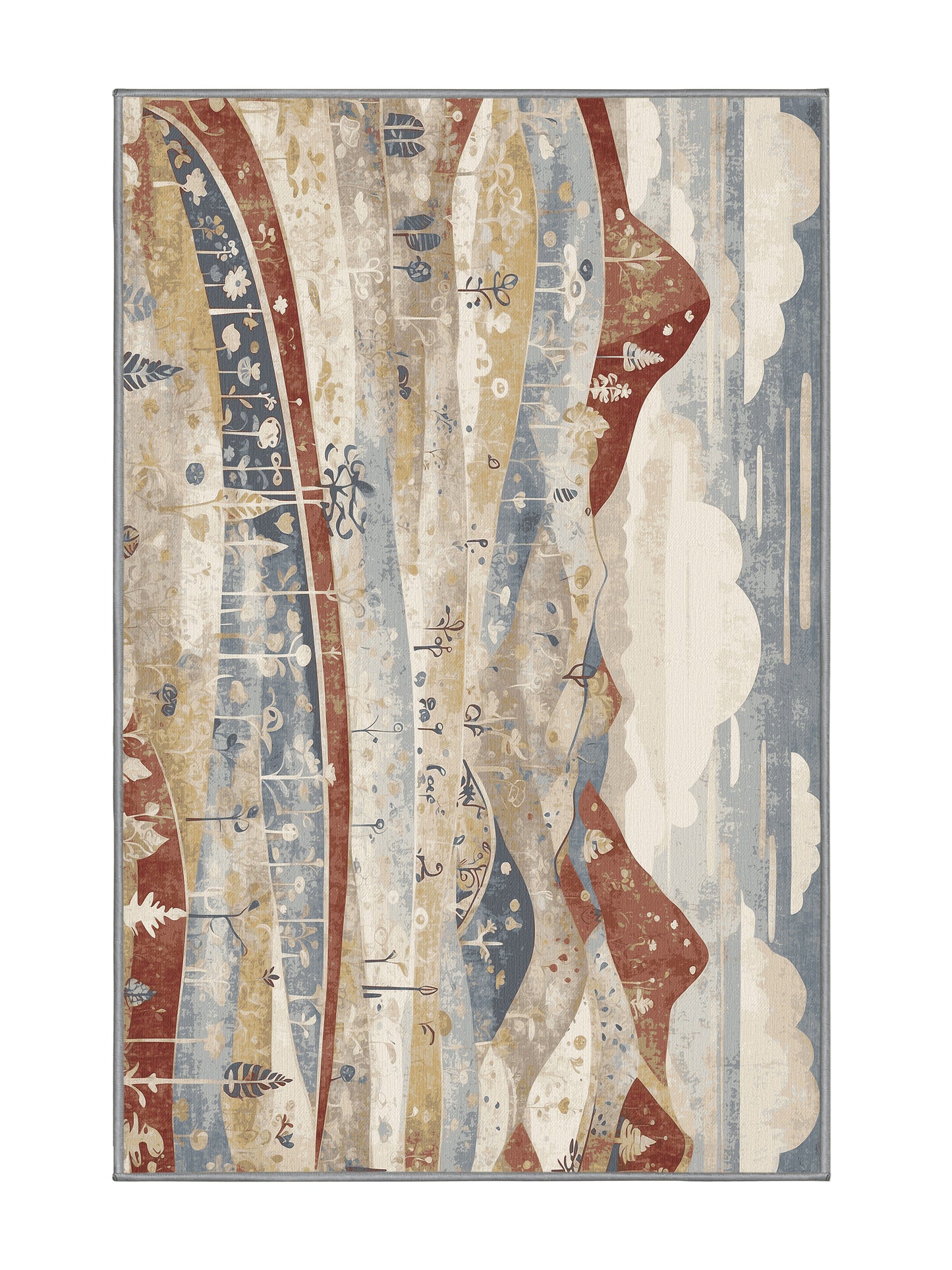 Retro Ruckus Spunky Jive - Premium Sandstone Modern Area Rug | Plush & Washable Options | Rugolution Home Decor