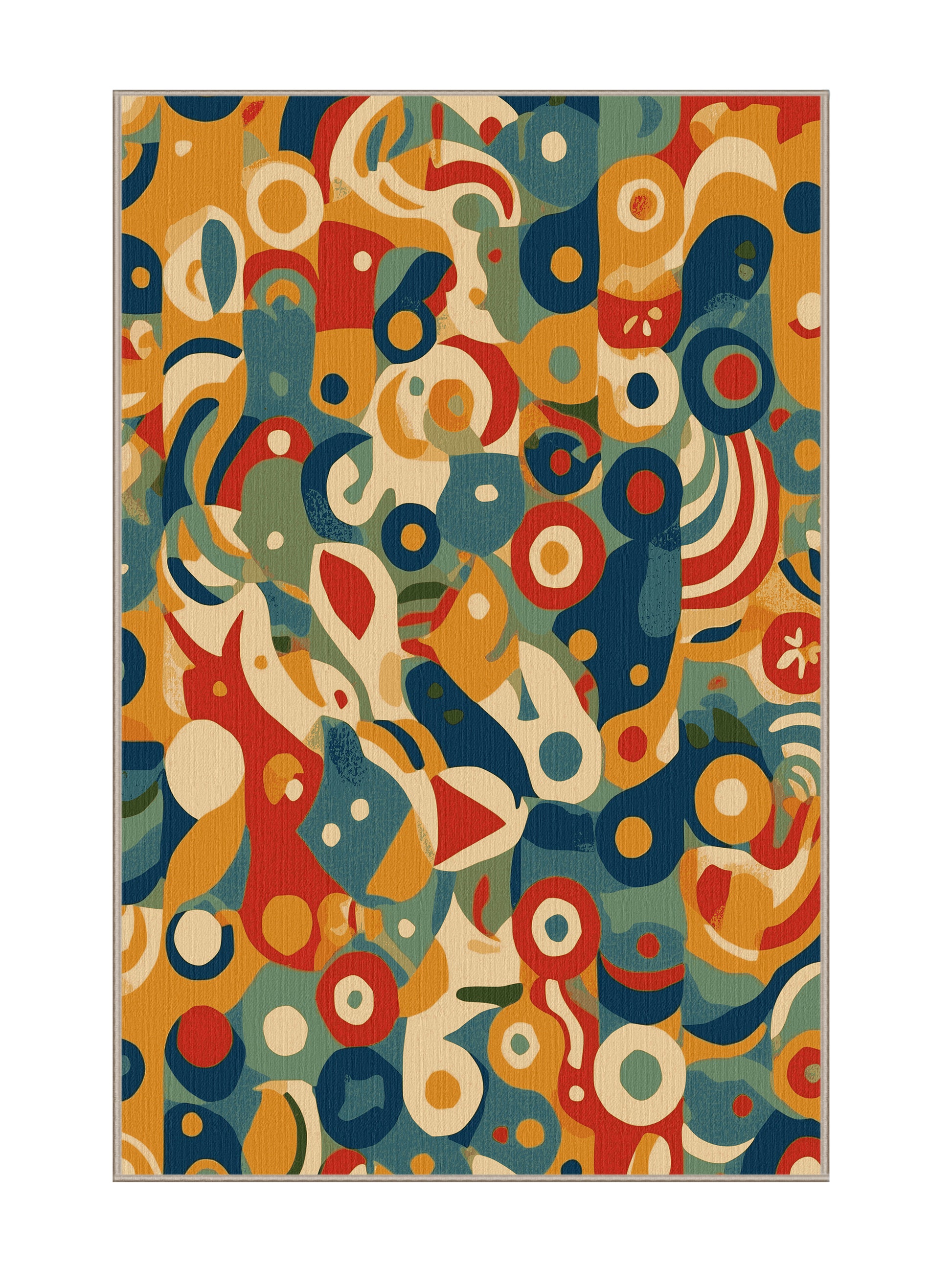 Retro Ruckus Snazzy Ripple - Premium Macaroni and Cheese Modern Area Rug | Plush & Washable Options | Rugolution Home Decor