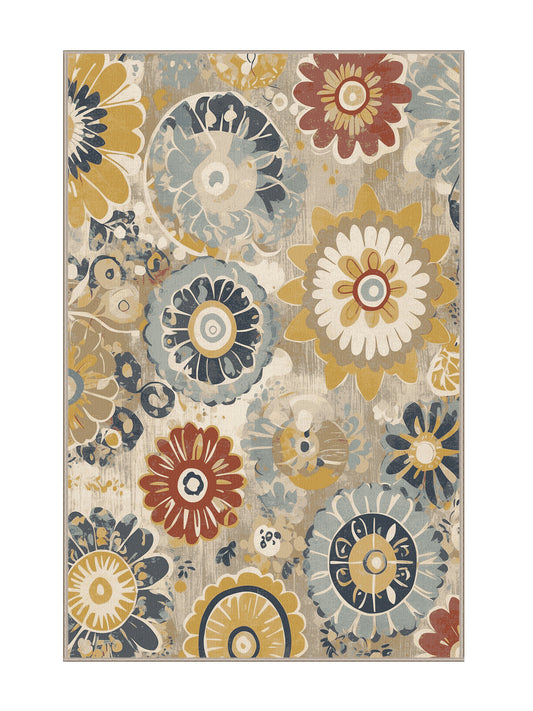 Retro Ruckus Lively Jive - Premium Sand Modern Area Rug | Plush & Washable Options | Rugolution Home Decor