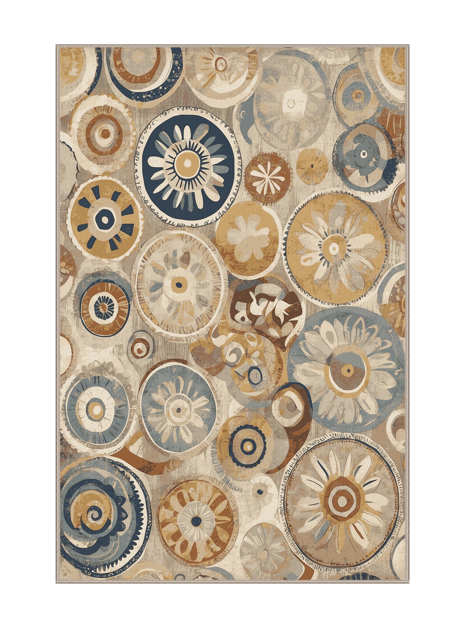 Retro Ruckus Bold Ripple - Premium Tan (W3C) Modern Area Rug | Plush & Washable Options | Rugolution Home Decor