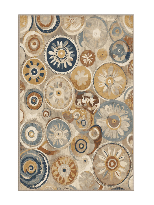 Retro Ruckus Bold Ripple - Premium Tan (W3C) Modern Area Rug | Plush & Washable Options | Rugolution Home Decor