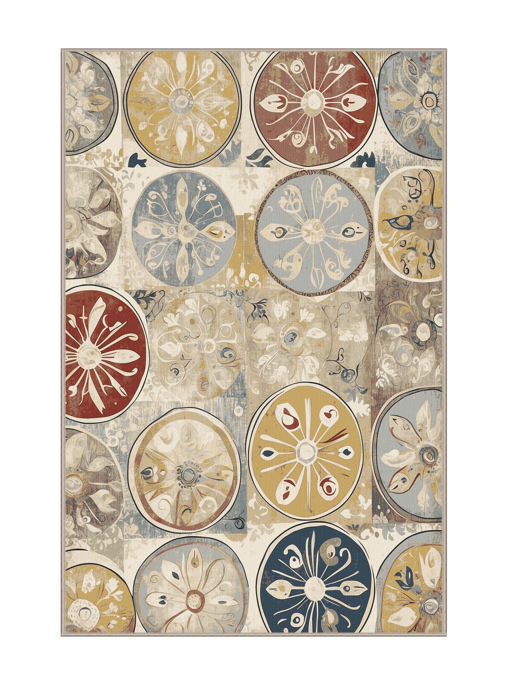 Retro Ruckus Funky Spark - Premium Tan (W3C) Modern Area Rug | Plush & Washable Options | Rugolution Home Decor