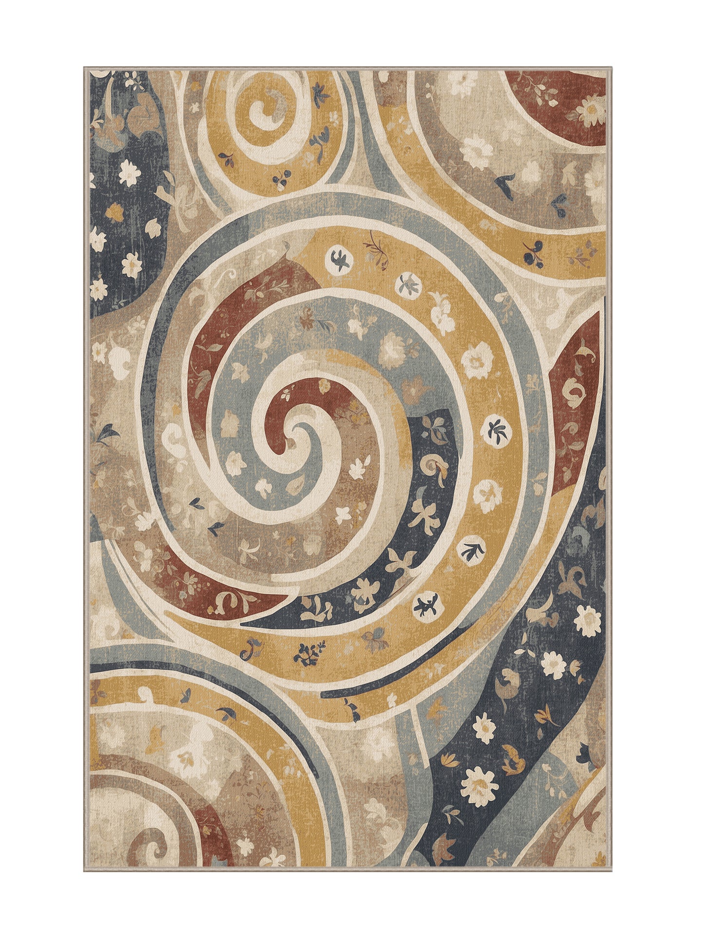 Retro Ruckus Spirited Dash - Premium Light French Beige Modern Area Rug | Plush & Washable Options | Rugolution Home Decor