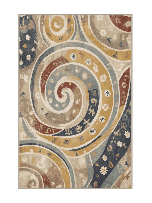 Retro Ruckus Spirited Dash - Premium Light French Beige Modern Area Rug | Plush & Washable Options | Rugolution Home Decor