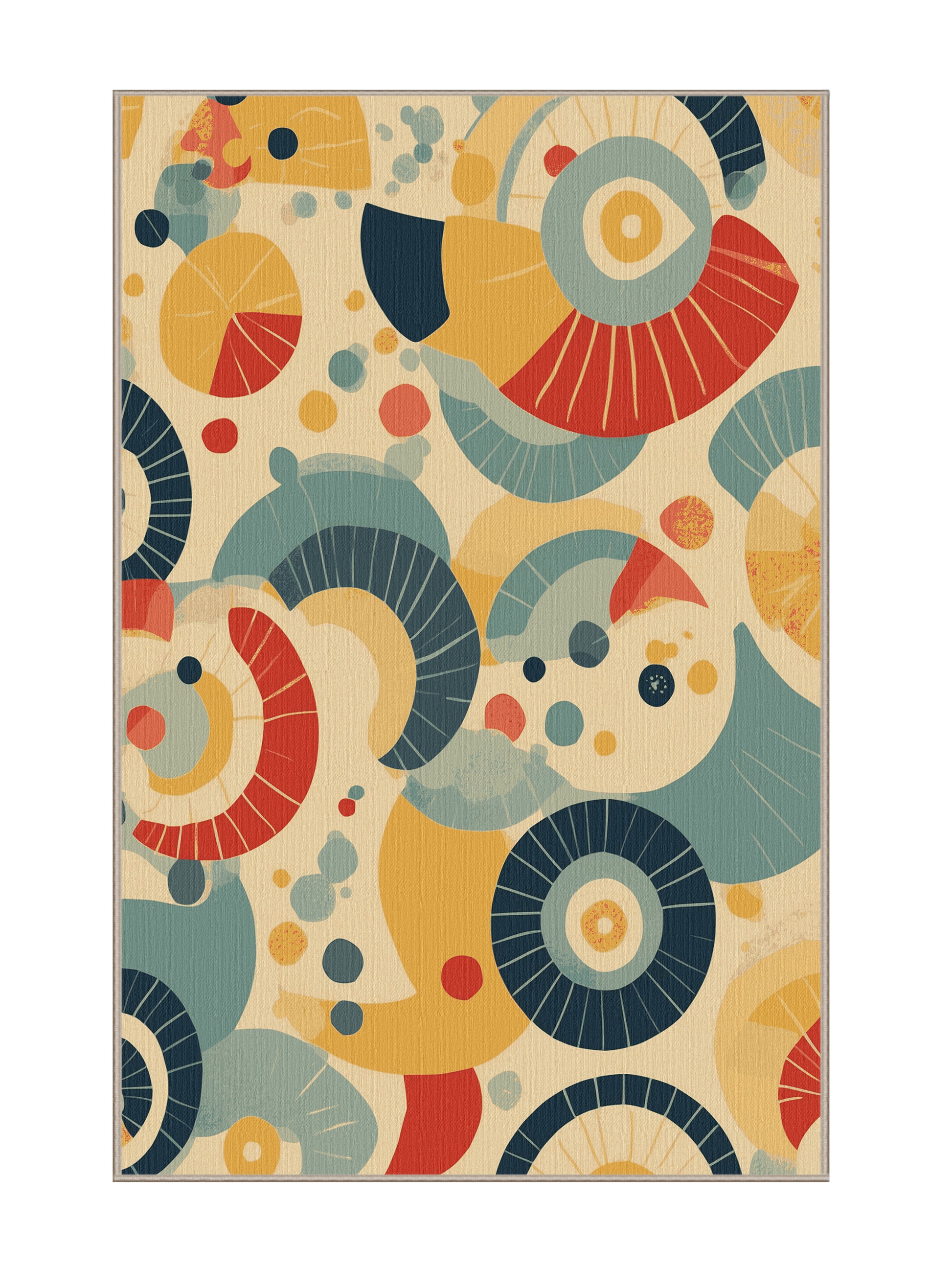 Retro Ruckus Vibrant Spark - Premium BurlyWood (W3C) Modern Area Rug | Plush & Washable Options | Rugolution Home Decor