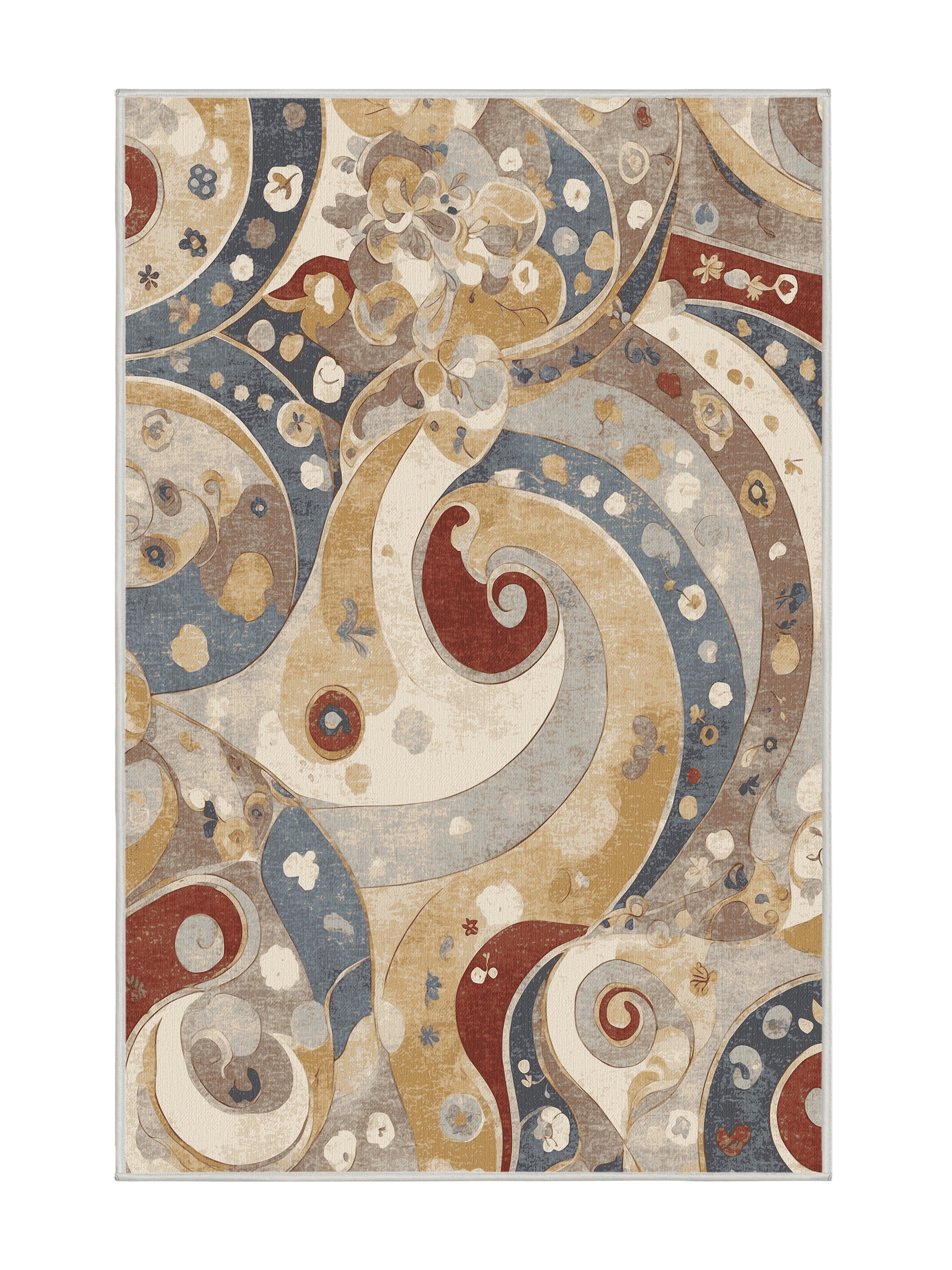 Retro Ruckus Vivid Ripple - Premium Champagne Modern Area Rug | Plush & Washable Options | Rugolution Home Decor