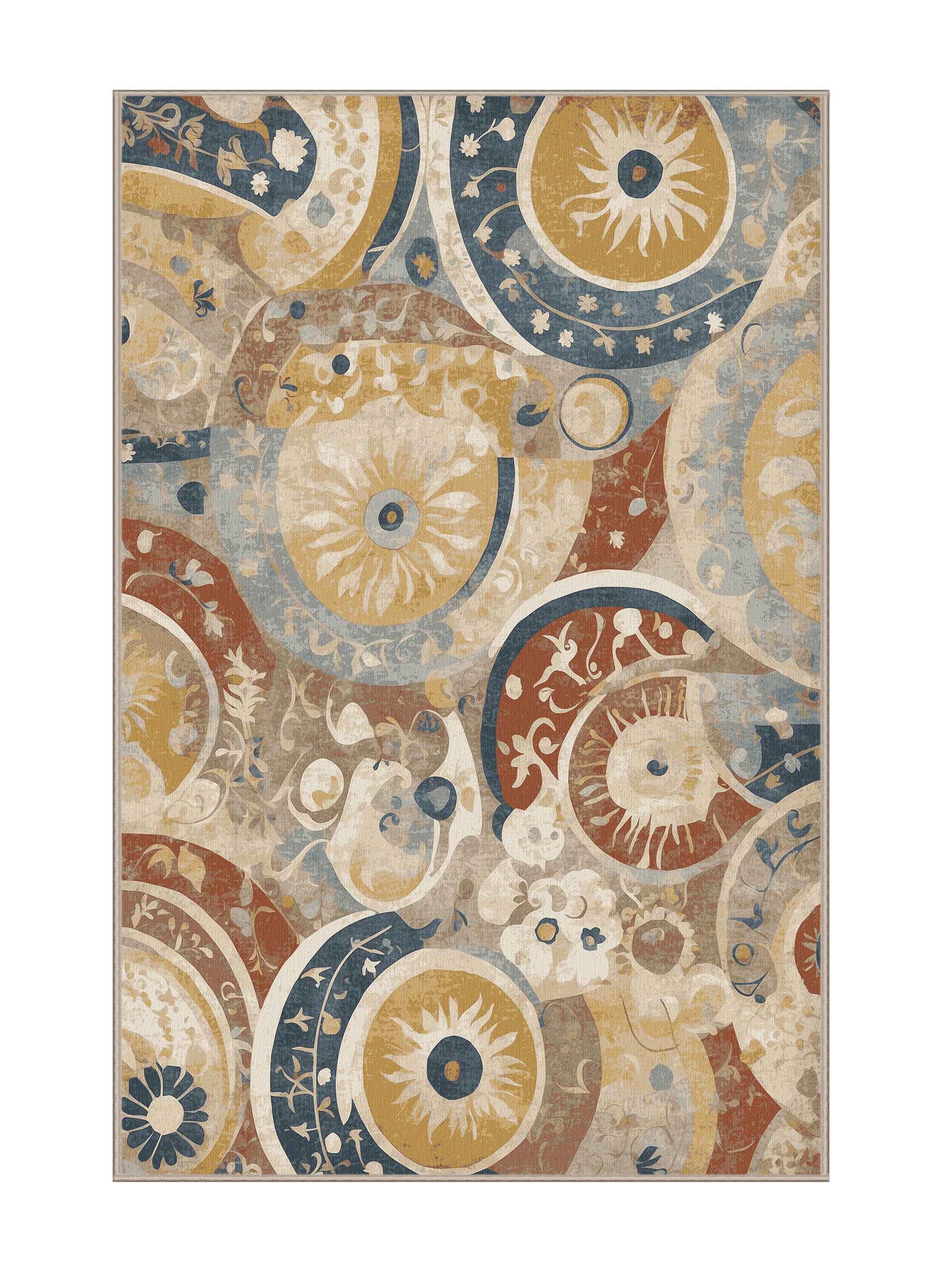 Retro Ruckus Quirky Jive - Premium Light French Beige Modern Area Rug | Plush & Washable Options | Rugolution Home Decor