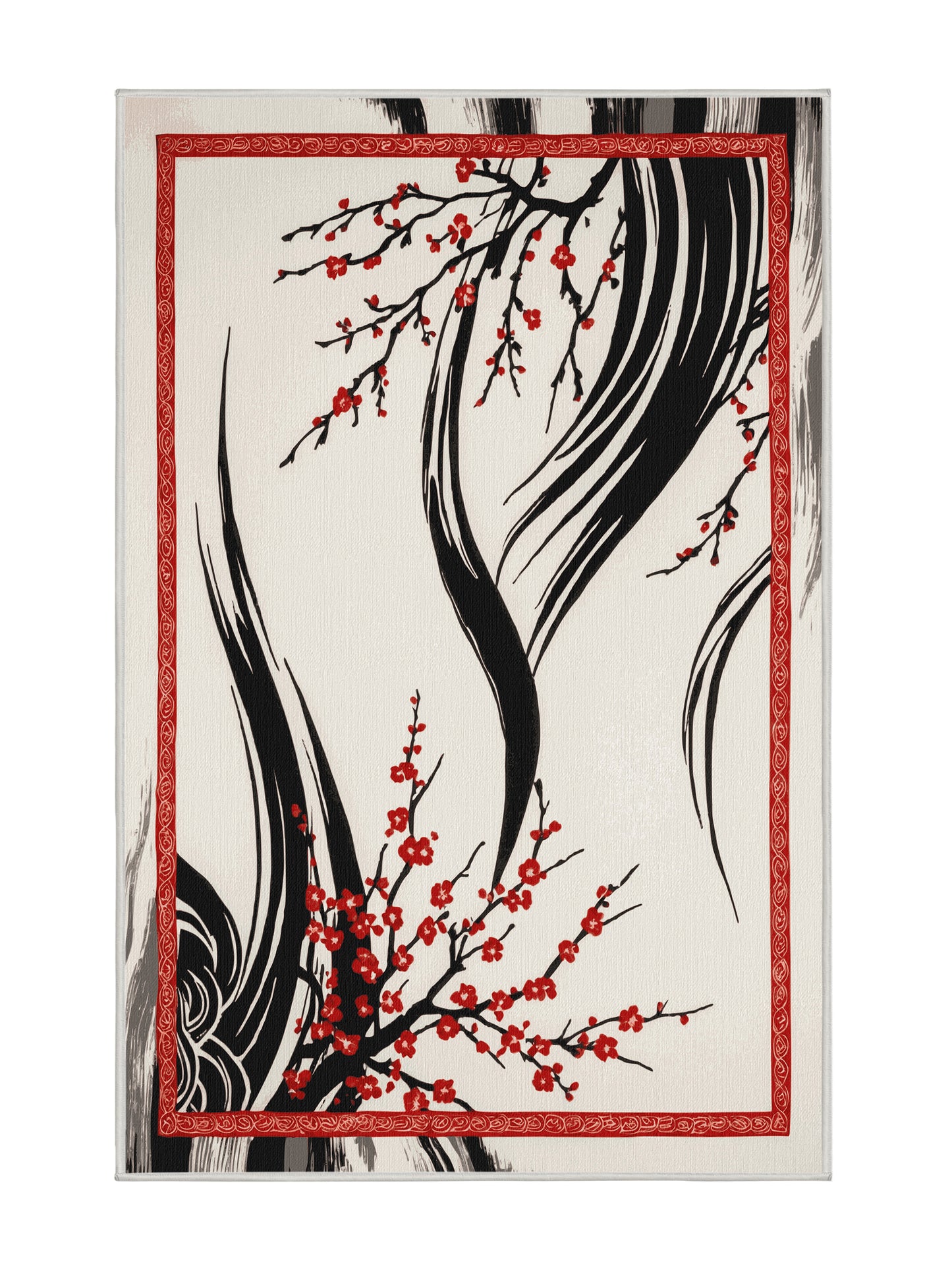 Sakura Waves Gentle Tide - Premium Ash White Modern Area Rug | Plush & Washable Options | Rugolution Home Decor