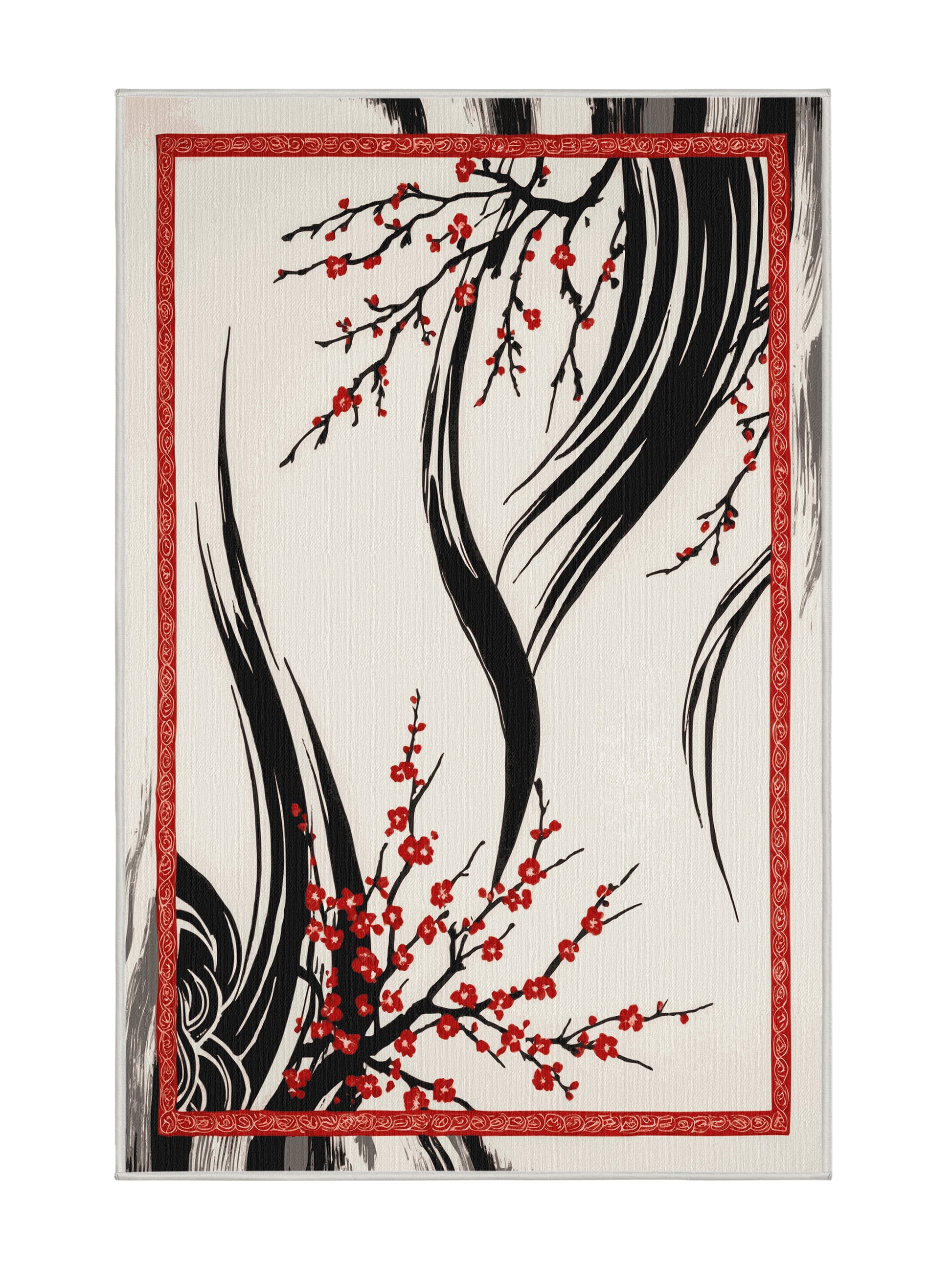 Sakura Waves Gentle Tide - Premium Ash White Modern Area Rug | Plush & Washable Options | Rugolution Home Decor