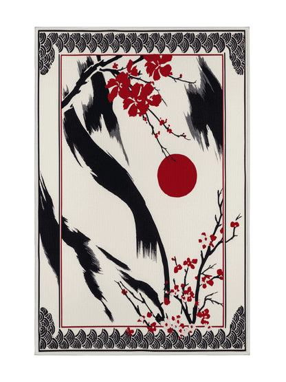 Sakura Waves Falling Grace - Premium White Chocolate Modern Area Rug | Plush & Washable Options | Rugolution Home Decor