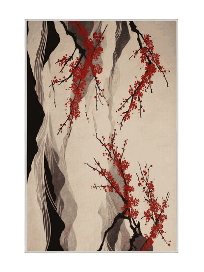 Sakura Waves Crimson Plus Drift - Premium Golden Silk Modern Area Rug | Plush & Washable Options | Rugolution Home Decor