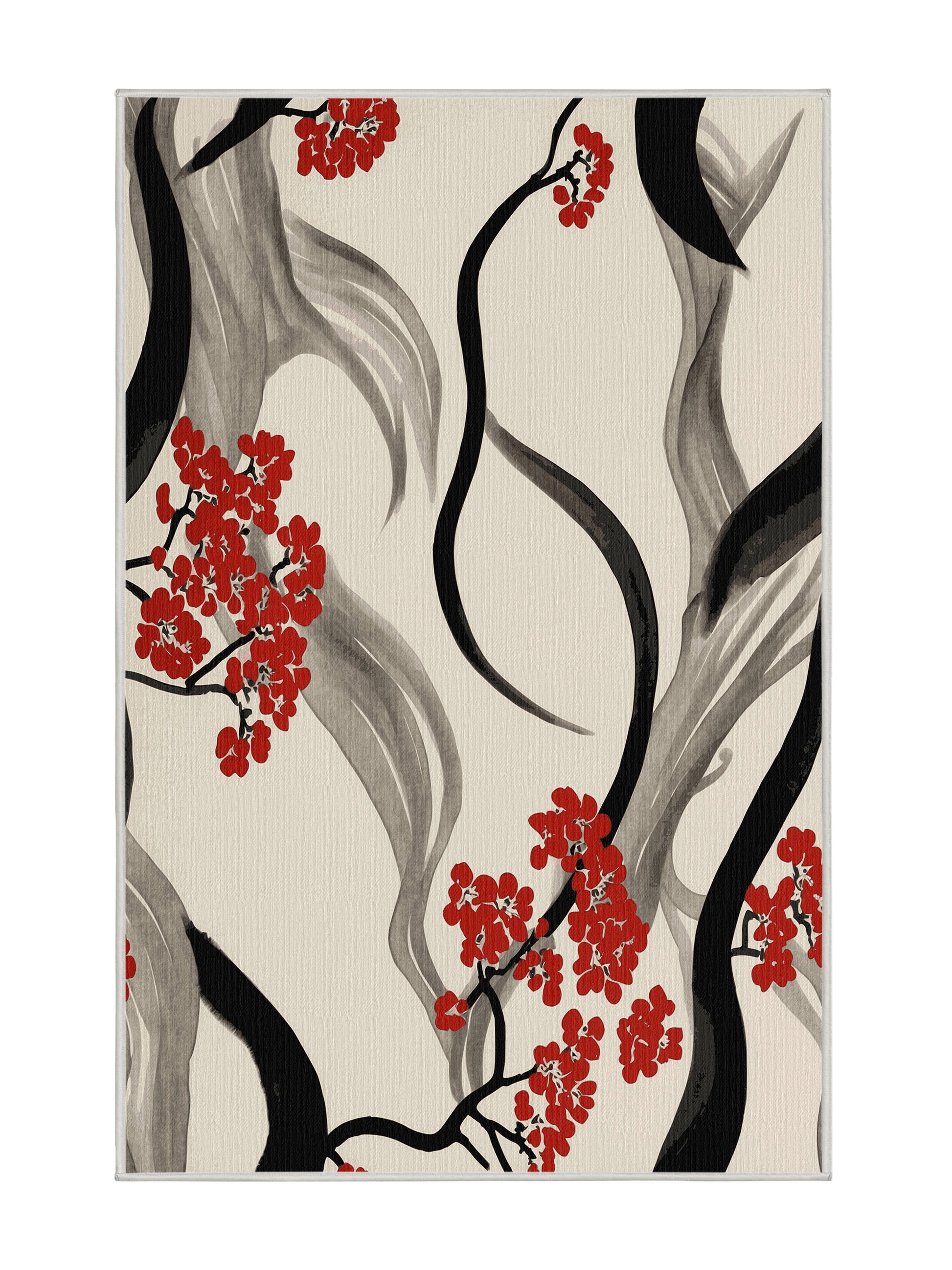 Sakura Waves Lunar Serenade - Premium White Chocolate Modern Area Rug | Plush & Washable Options | Rugolution Home Decor