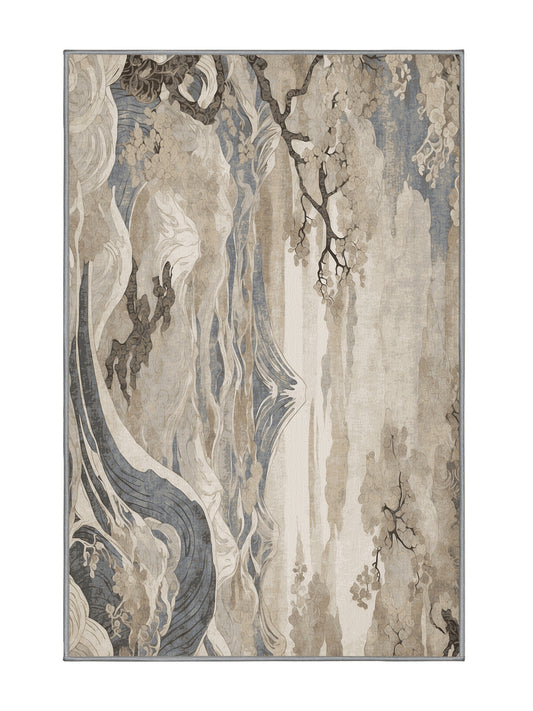 Sakura Waves Elegant Waves - Premium Sandstone Modern Area Rug | Plush & Washable Options | Rugolution Home Decor