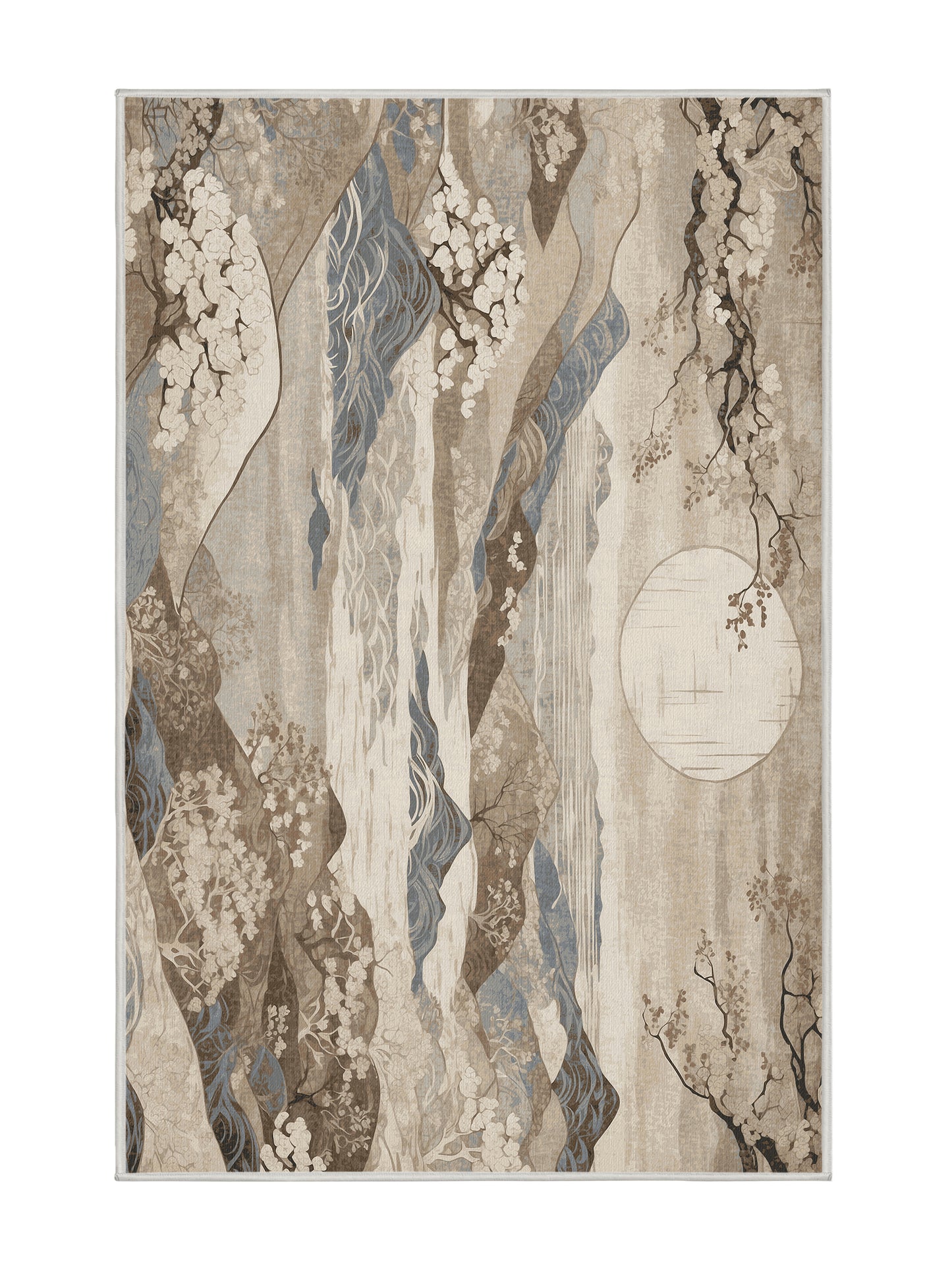 Sakura Waves Scarlet Cascade - Premium White Chocolate Modern Area Rug | Plush & Washable Options | Rugolution Home Decor