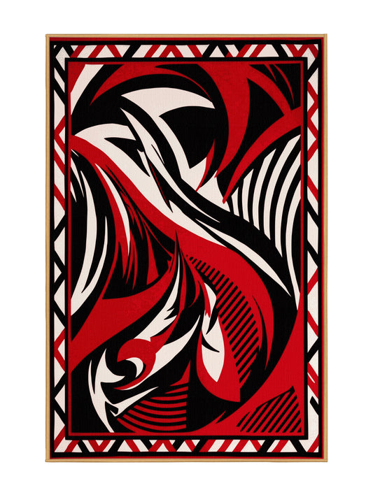 Scarlet Surrealism Abstract Prime Inferno - Premium Chocolate Brown Modern Area Rug | Plush & Washable Options | Rugolution Home Decor