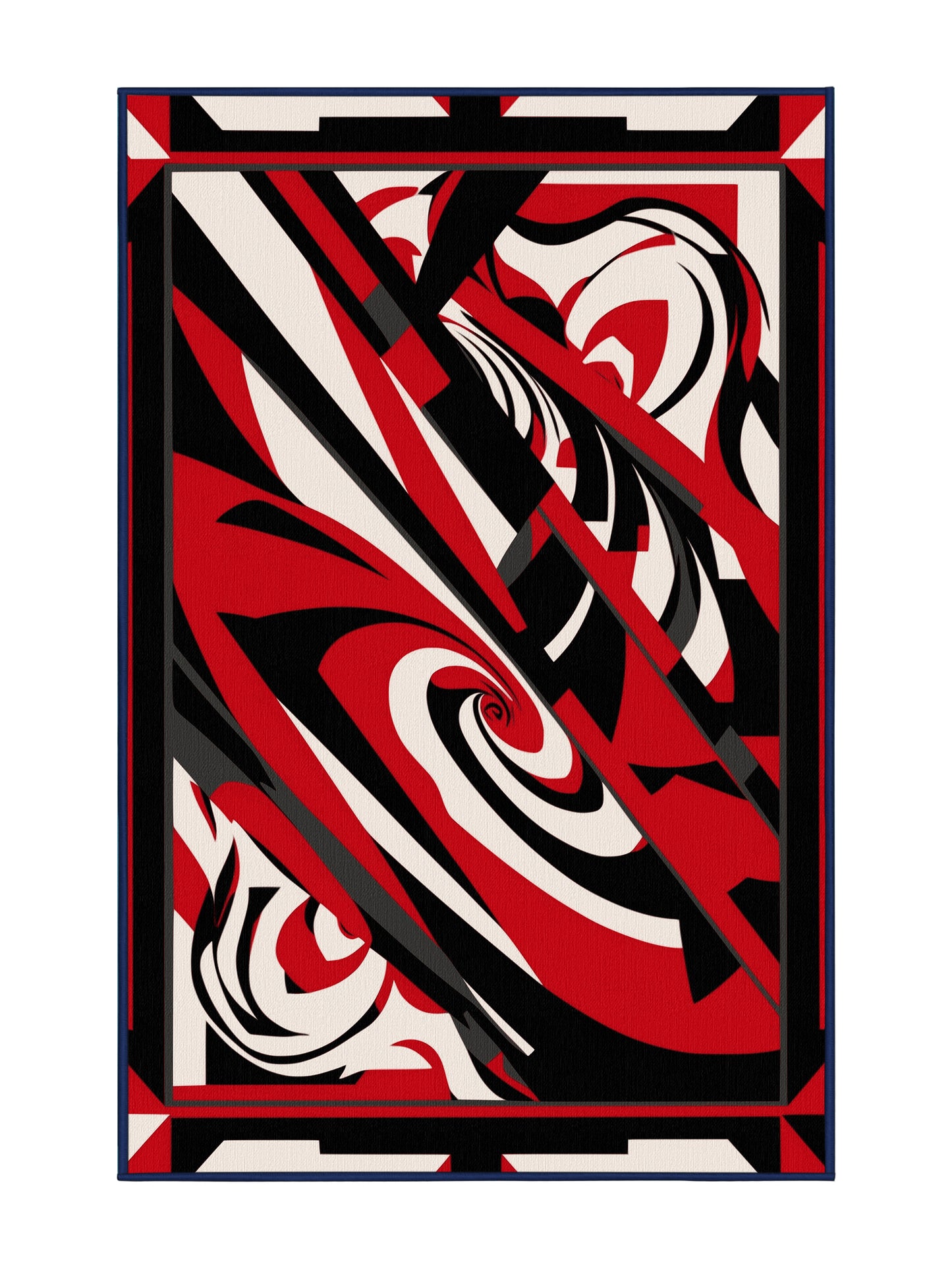 Scarlet Surrealism Cerise Currents - Premium Night Modern Area Rug | Plush & Washable Options | Rugolution Home Decor