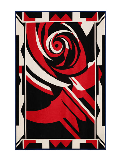 Scarlet Surrealism Scarlet Symphony - Premium Night Modern Area Rug | Plush & Washable Options | Rugolution Home Decor