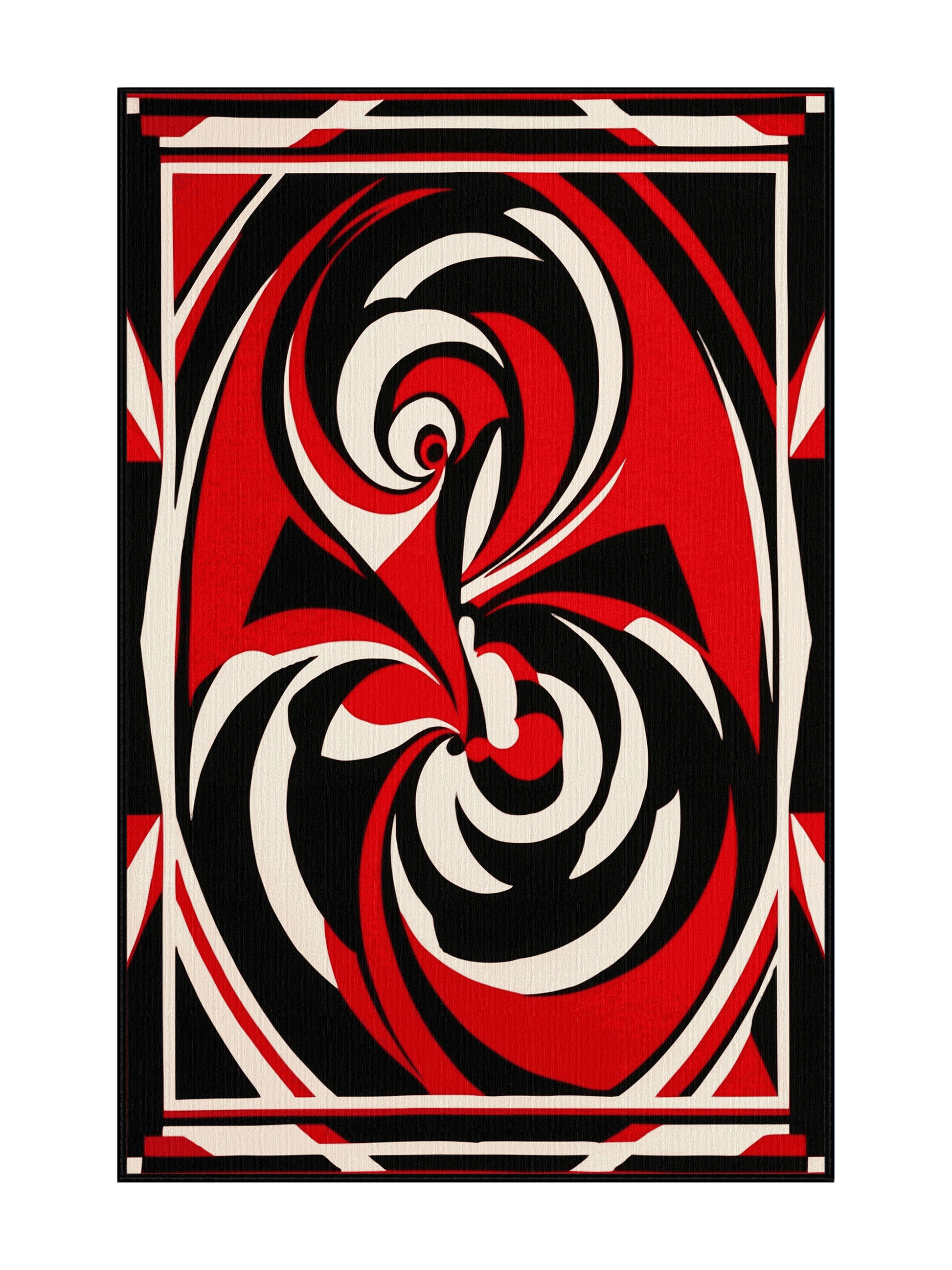 Scarlet Surrealism Ember Pulse - Premium Midnight Modern Area Rug | Plush & Washable Options | Rugolution Home Decor