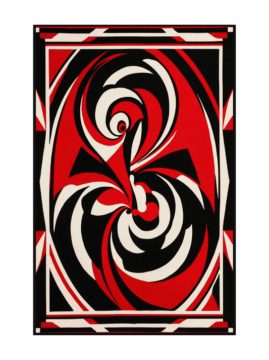 Scarlet Surrealism Ember Pulse - Premium Midnight Modern Area Rug | Plush & Washable Options | Rugolution Home Decor