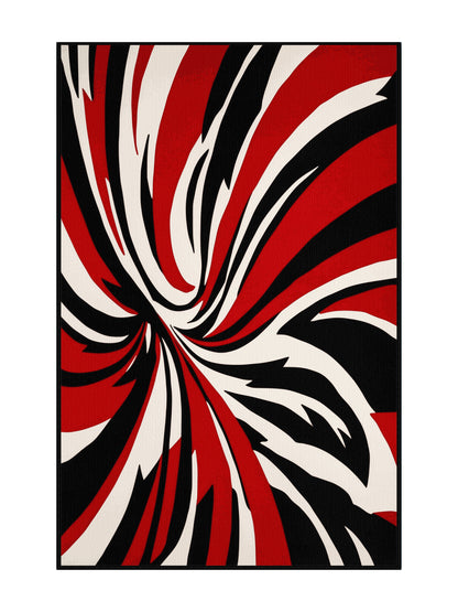 Scarlet Surrealism Burning Equinox - Premium Gunmetal Modern Area Rug | Plush & Washable Options | Rugolution Home Decor