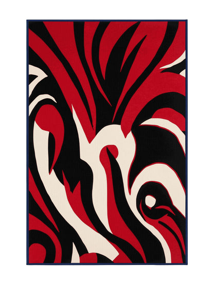 Scarlet Surrealism Vortex Flame - Premium Night Modern Area Rug | Plush & Washable Options | Rugolution Home Decor