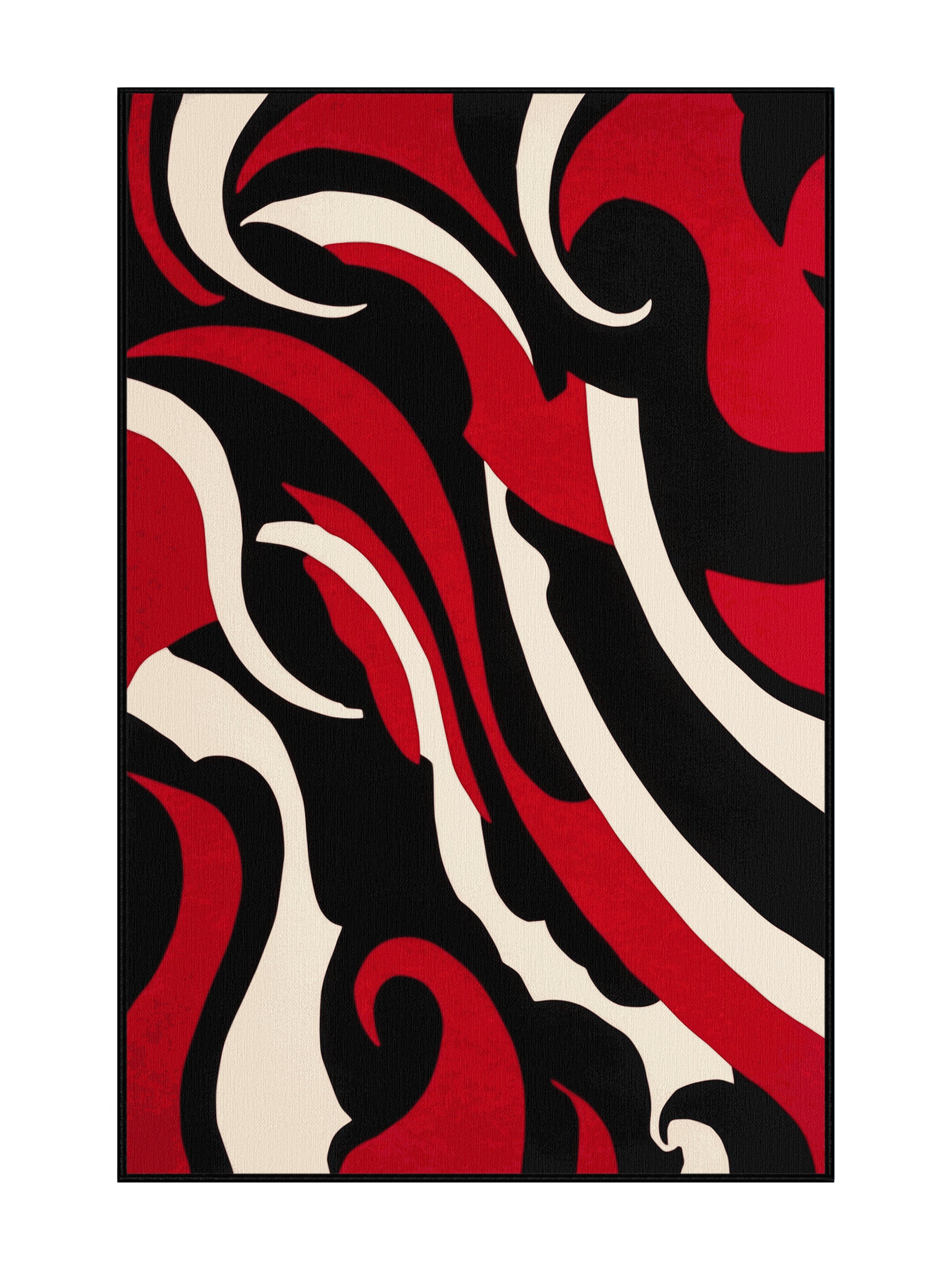 Scarlet Surrealism Zenith Pulse - Premium Black (W3C) Modern Area Rug | Plush & Washable Options | Rugolution Home Decor