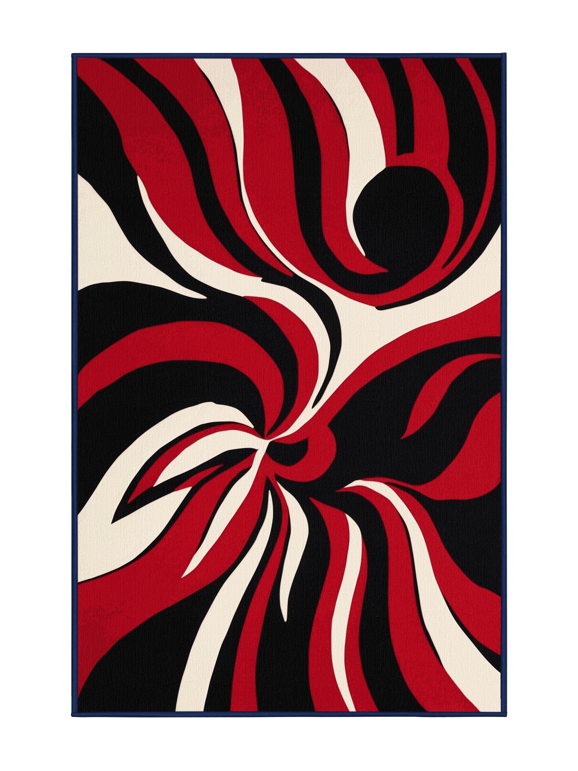 Scarlet Surrealism Flame Arc - Premium Plum Purple Modern Area Rug | Plush & Washable Options | Rugolution Home Decor