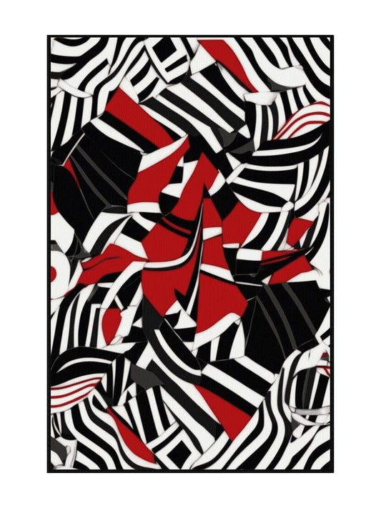 Scarlet Surrealism Blood Mirage - Premium Gunmetal Modern Area Rug | Plush & Washable Options | Rugolution Home Decor